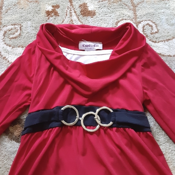 Cupid's Cup Red and Black Dress Girls S - Picture 2 of 5